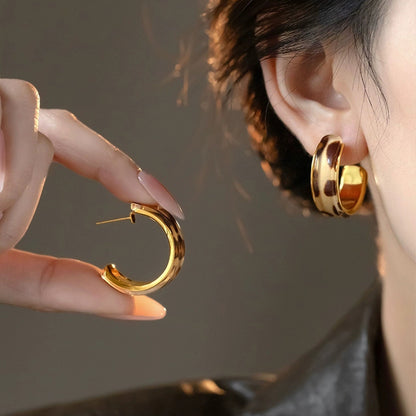 leopard print hoop earrings gold statement style