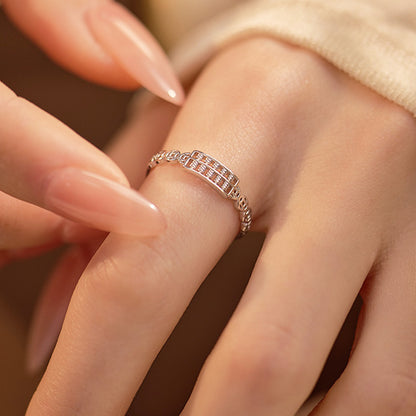 lucky charm ring sterling silver on hand