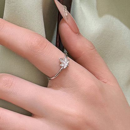 nature inspired maple leaf ring 925 sterling silver jewelry