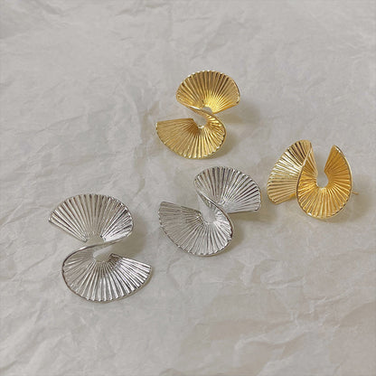 Minimalist irregular geometric earrings set in gold and silver, brass jewelry wholesale bulk