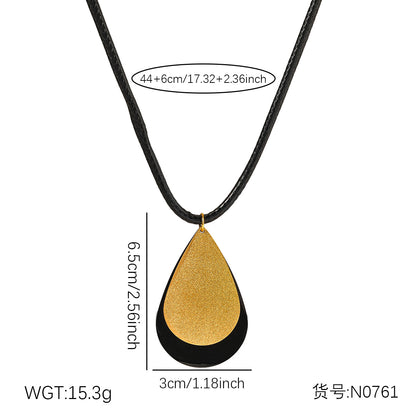 Wholesale Black Gold Stainless Steel Necklace Earring Set for Gift Shops five sets