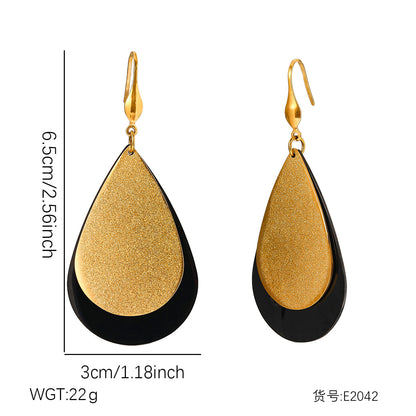 Wholesale Black Gold Stainless Steel Necklace Earring Set for Gift Shops five sets