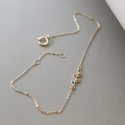 olive leaf bracelet gold minimalist gift jewelry