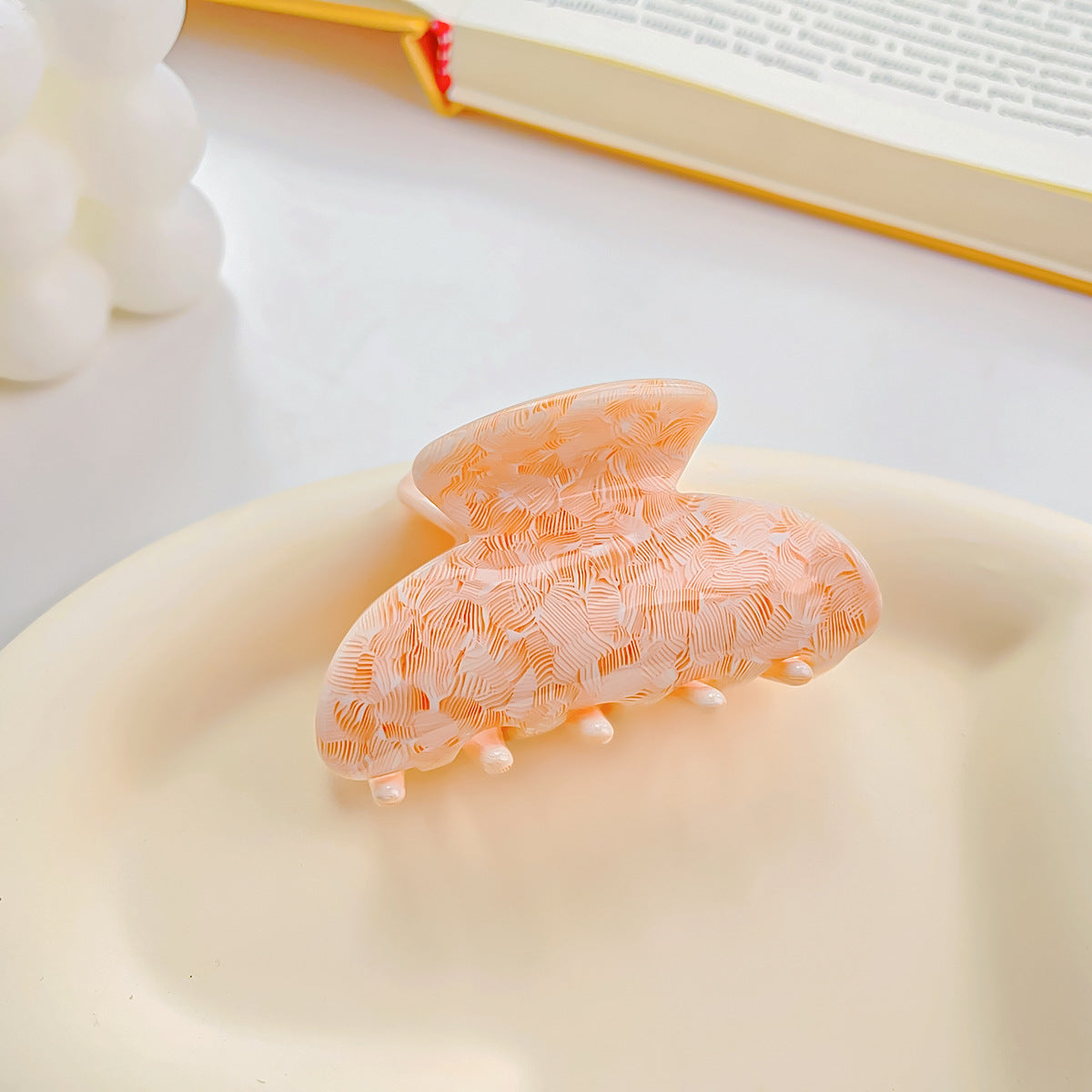 orange tortoise shell small acetate hair claw clip