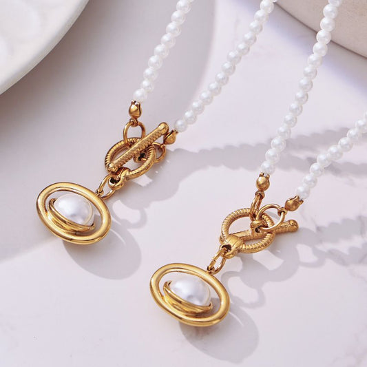 pearl pendant necklace with toggle clasp jewelry
