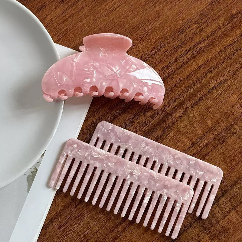 Cute pink shark hair clip made of acetate for everyday hair styling