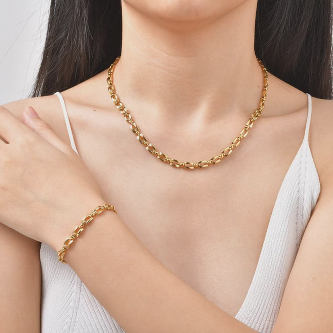 Wholesale Trendy Boutique Steel Jewelry Set 5 Piece Set Wholesale Brass Jewelry Supplier JR Fashion