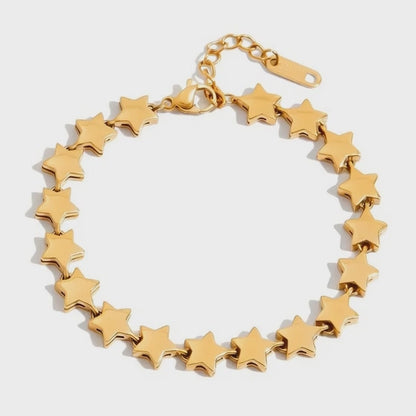 Wholesale Summer Gold Star Bracelet Adjustable Stainless Steel Non Tarnish Jewelry Set of 5