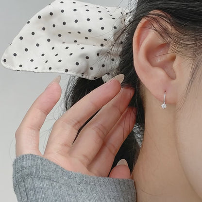 S925 sterling silver minimalist hook earrings with cubic zirconia for wholesale jewelry collections