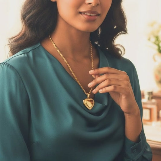 18k gold plated heart zircon pendant necklace with adjustable chain for wholesale jewelry buyers and corporate gifting