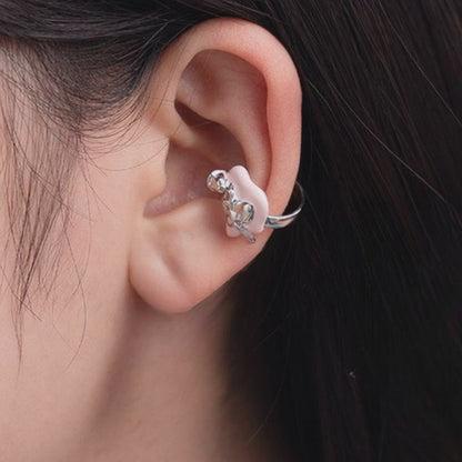 Wholesale 5 Pcs Brass Pink Enamel Ear Cuff Non Pierced Clip On Earrings