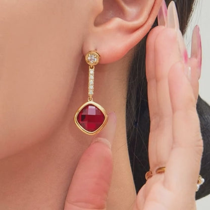 Stainless Steel Jewelry Set CZ Glass Stone Necklace Bracelet Earrings for Women