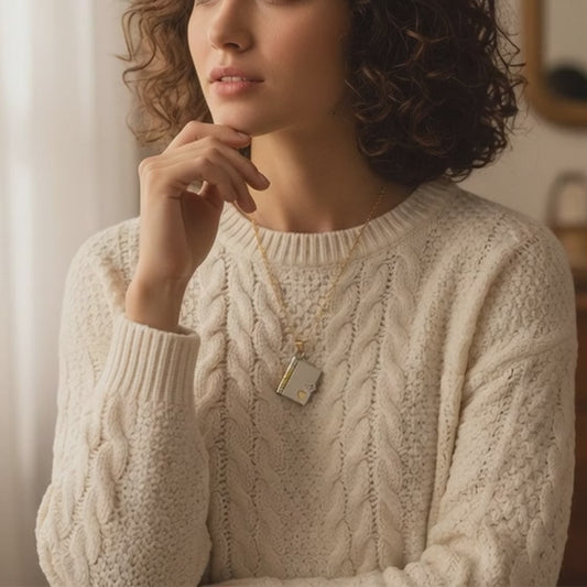 18k gold plated book locket pendant necklace opening and closing hinge design for wholesale jewelry buyers