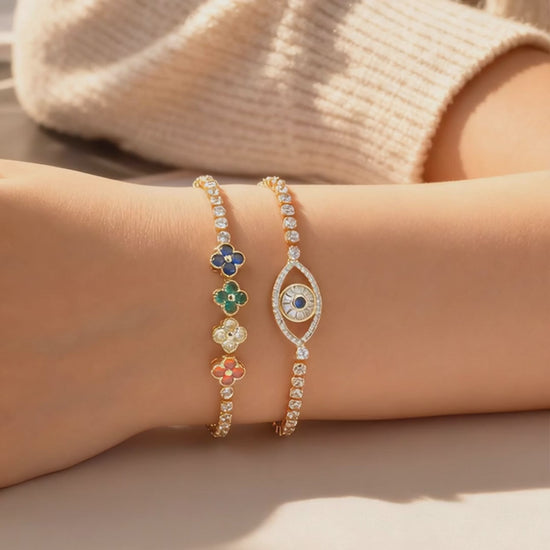 Wholesale Trendy Boutique Brass Bracelet 5 Piece Set Wholesale Brass Jewelry Supplier JR Fashion