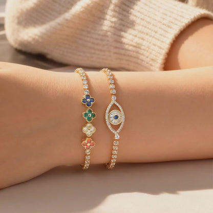 Wholesale Trendy Boutique Brass Bracelet 5 Piece Set Wholesale Brass Jewelry Supplier JR Fashion