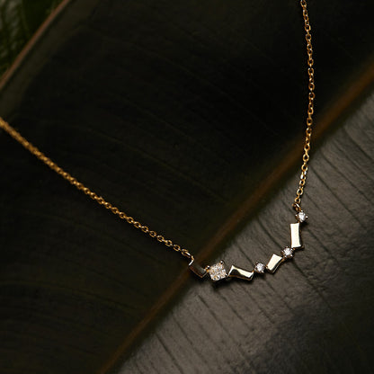Wholesale S925 geometric bar zircon necklace with 18K gold plating for boutique resale