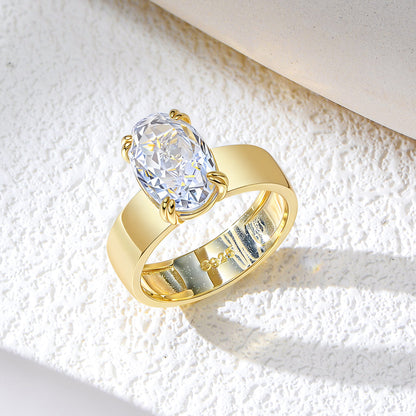 Wholesale S925 silver oval cut cubic zirconia engagement ring Taylor Swift inspired jewelry for women