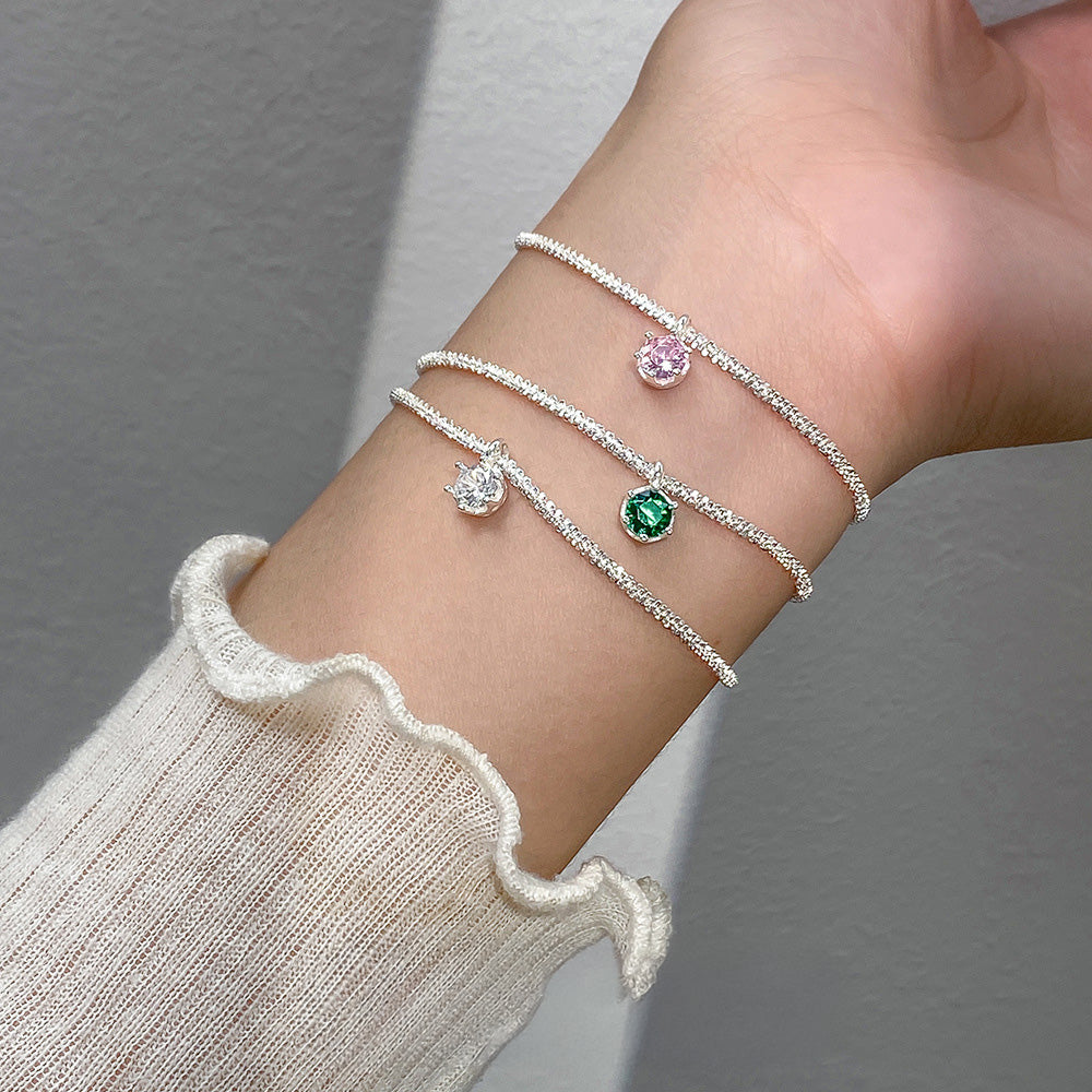 925 Sterling Silver Creative Minimalist Starry Zircon Bracelet Set of 5