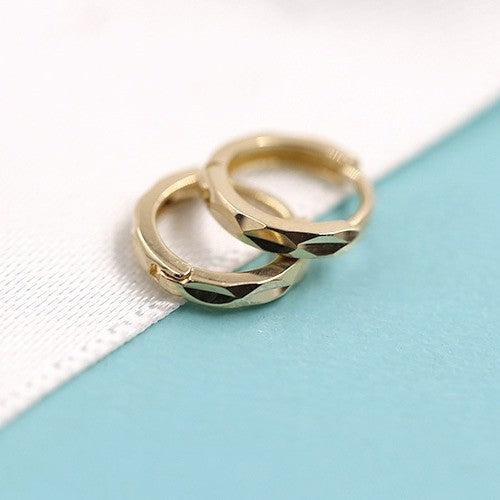 small gold huggie earrings minimalist hoop Black May gift jewelry