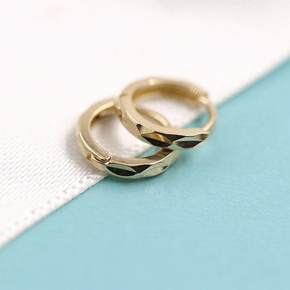 small gold huggie earrings minimalist hoop Black May gift jewelry