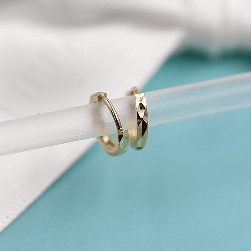 tiny small gold huggie earrings 925 hoop Black May jewelry gift idea