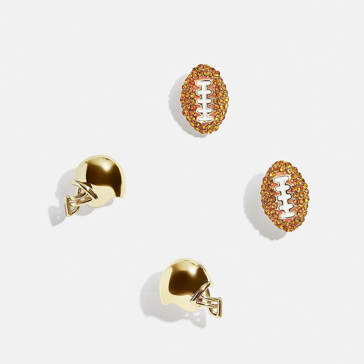 14K gold plated football helmet and football stud earrings