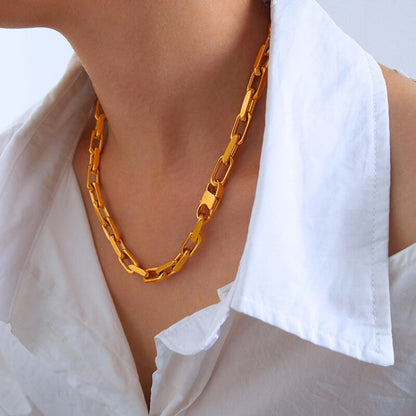 stainless steel chain jewelry gold chunky chain necklace modern street style
