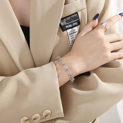 stainless steel necklace bracelet set silver knot chain bracelet modern jewelry