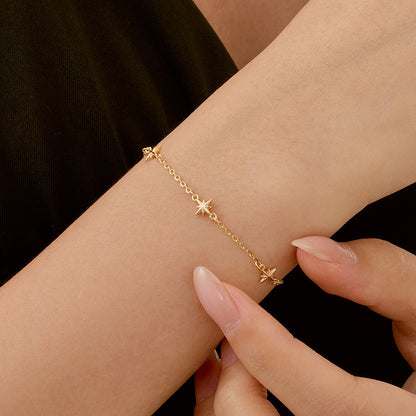 star bracelet sterling silver gold bracelet women gift idea