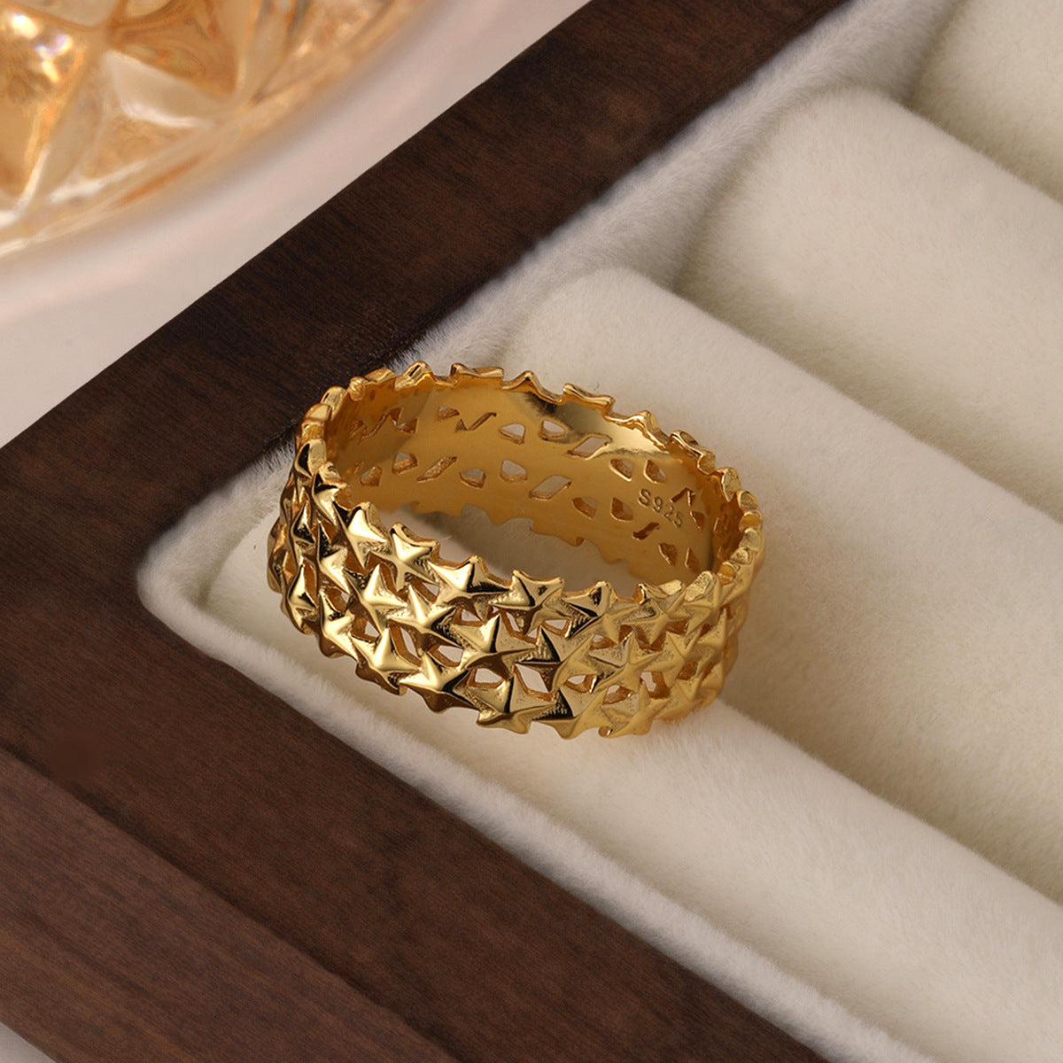 gold star ring 925 silver star jewelry set Black May jewelry deals