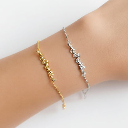 dainty star bracelet set 925 silver star jewelry set Black May gift