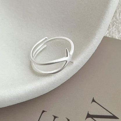 Starfish Ring Sterling Silver S925 Matte Adjustable Star Ring Wholesale Jewelry Set of 5