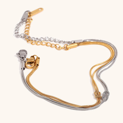 double layered snake chain knot bracelet