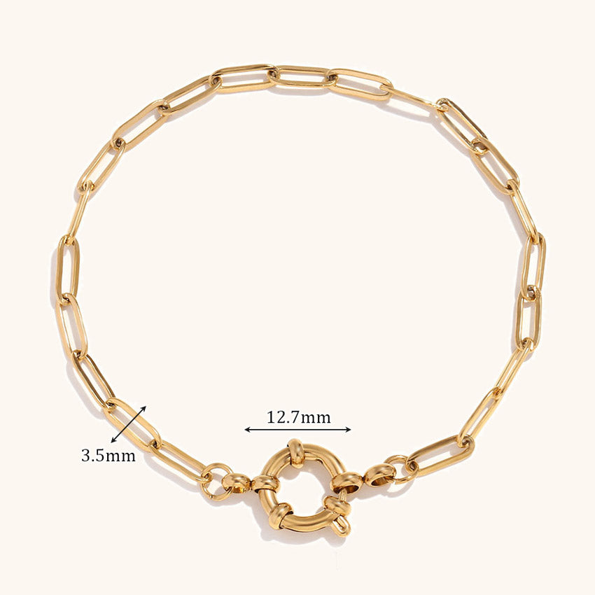 Women stainless steel waterproof non-tarnish chain bracelets Set of 5