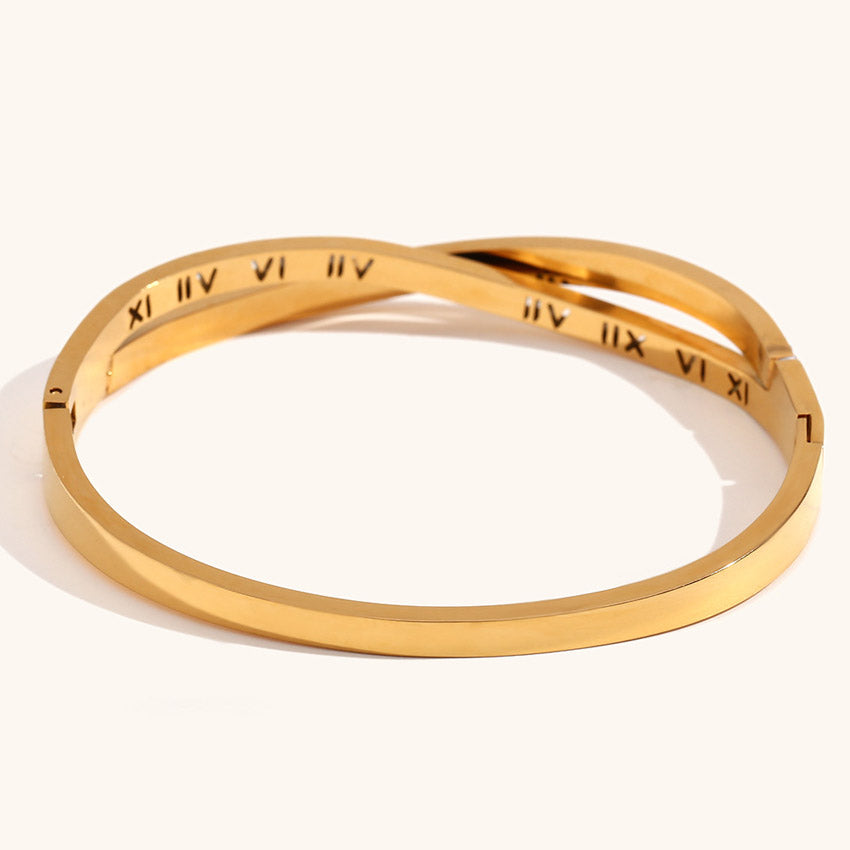 gold roman numeral bangle