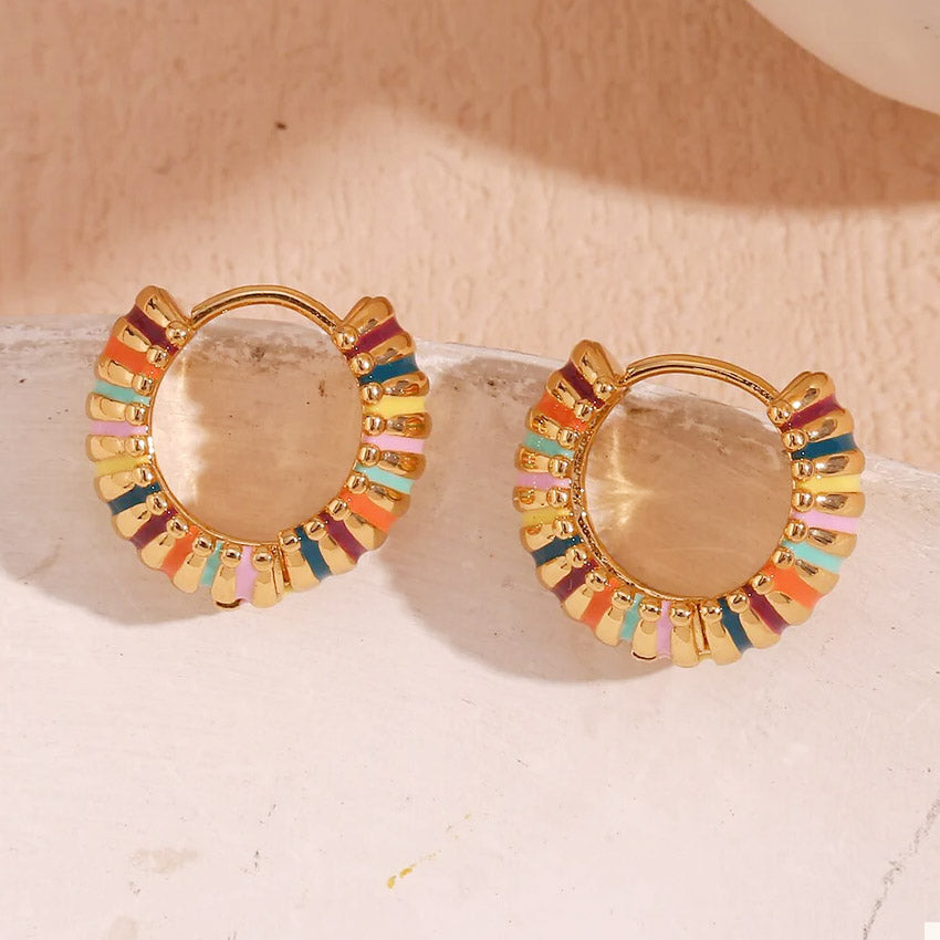 stainless steel gold plated hoop earrings