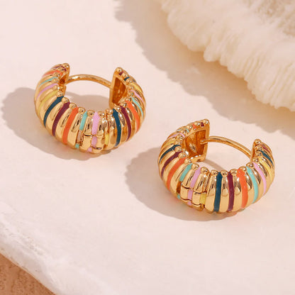 enamel stainless steel 19mm hoop earrings