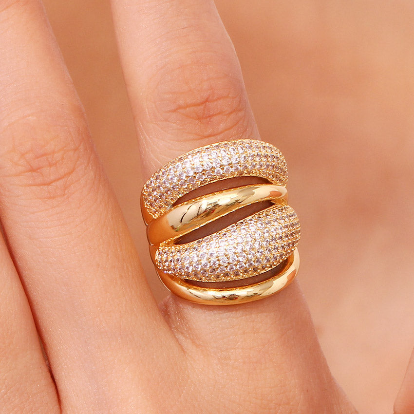 chunky 18k gold plated stainless steel rings