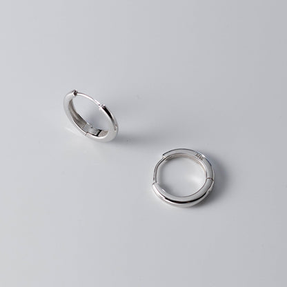925 Sterling Silver Minimalist Smooth Hoop Earrings (5 Pairs)
