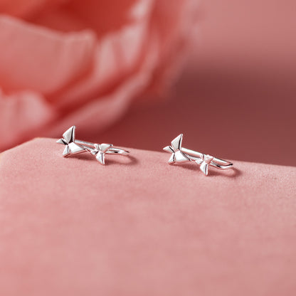 Fresh Creative Niche Design Sterling Silver Butterfly Hook Earrings (5 Pairs)