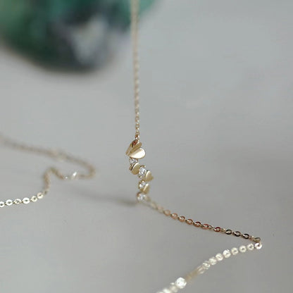 925 Sterling Silver Irregular Heart Zircon Necklace Set of 5