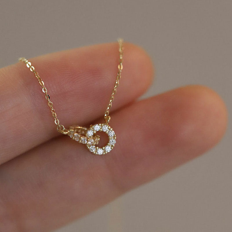 Infinity Bond Sterling Silver Interlocking Double Ring Necklace Set of 5