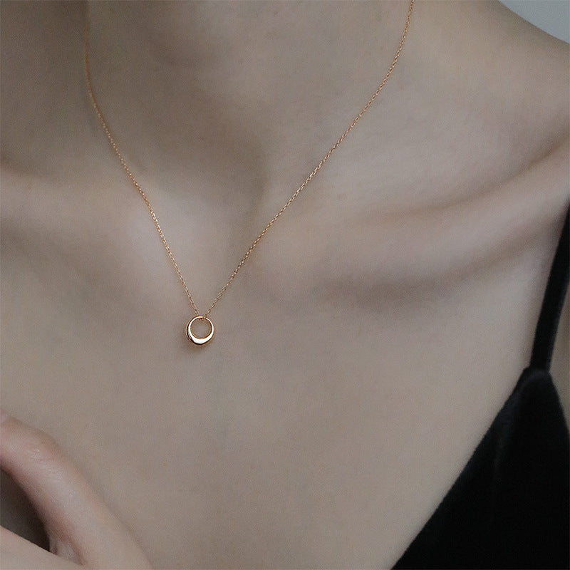 925 Sterling Silver Minimalist Hollow Pendant Necklace Set of 5