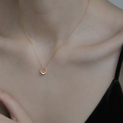 925 Sterling Silver Minimalist Hollow Pendant Necklace Set of 5