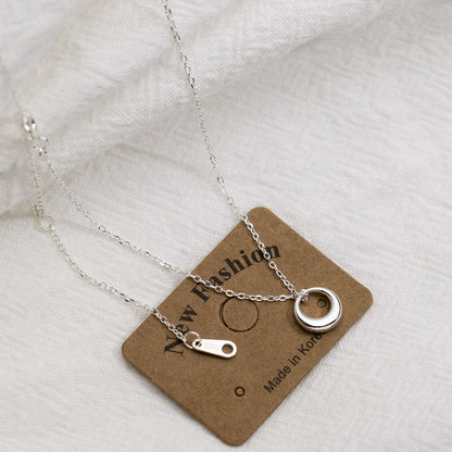 925 Sterling Silver Minimalist Hollow Pendant Necklace Set of 5