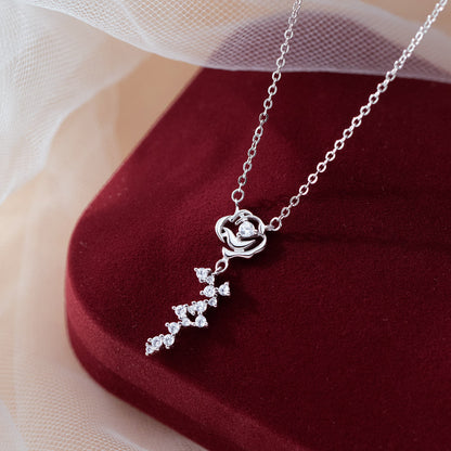 925 Sterling Silver Elegant Rose Necklace Set of 5