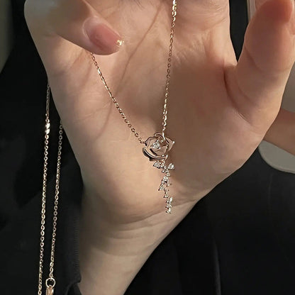 925 Sterling Silver Elegant Rose Necklace Set of 5