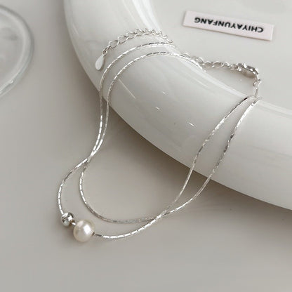 925 Sterling Silver Pearl Necklaces Set for Elegant Women Set of 5