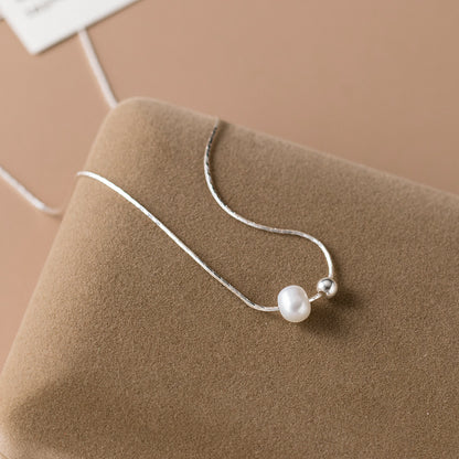 925 Sterling Silver Pearl Necklaces Set for Elegant Women Set of 5