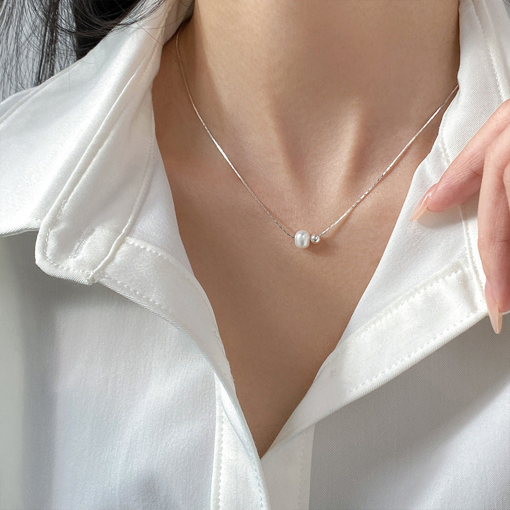 925 Sterling Silver Pearl Necklaces Set for Elegant Women Set of 5